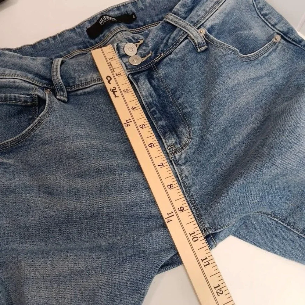 Hudson Jeans Womens 6 Blue Denim Straight Leg High Rise Double Button‎ Classic